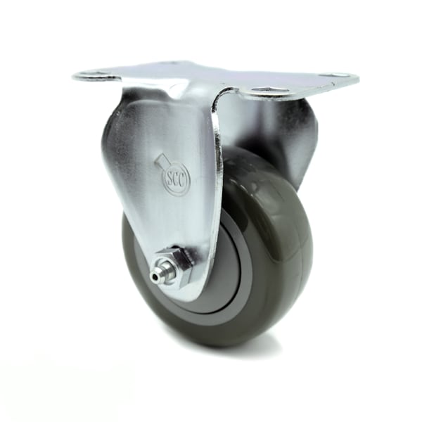 3.5 Inch Gray Polyurethane Wheel Rigid Top Plate Caster